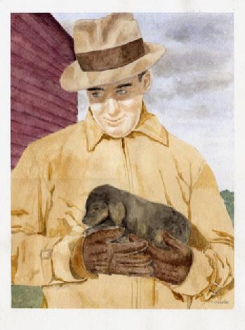 Bill Barnes portrait painting