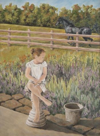 Avery and Horse Prince Painting